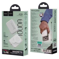 Внешний аккумулятор HOCO J117A 10000 mah 2.4A 20W 3 в 1 белый